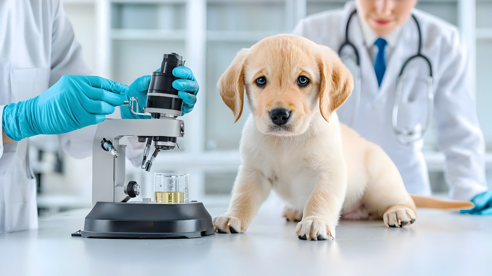 Happy pet receiving veterinary care
